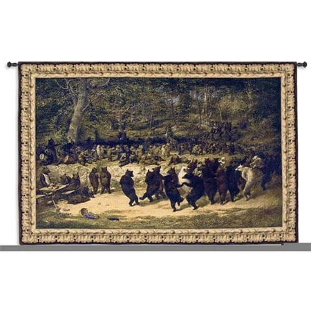 FineArtTapestries 4555-WH Bear Dance Wall Tapestry