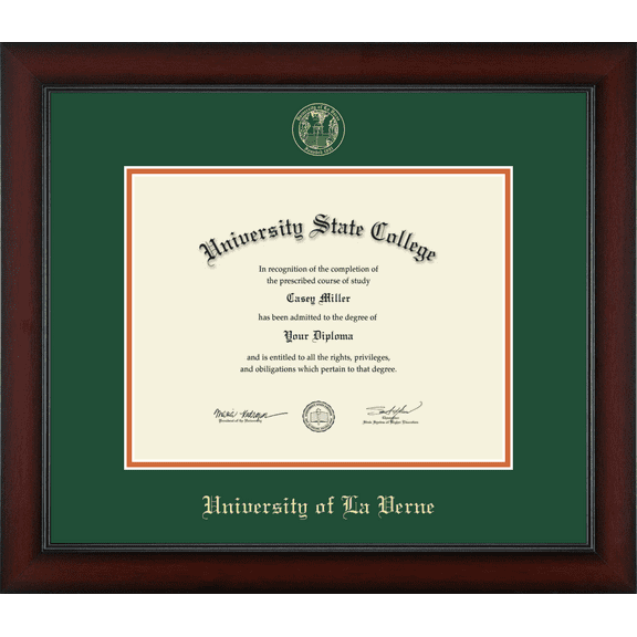 University of La Verne Diploma Frame, Document Size 11" x 8.5"