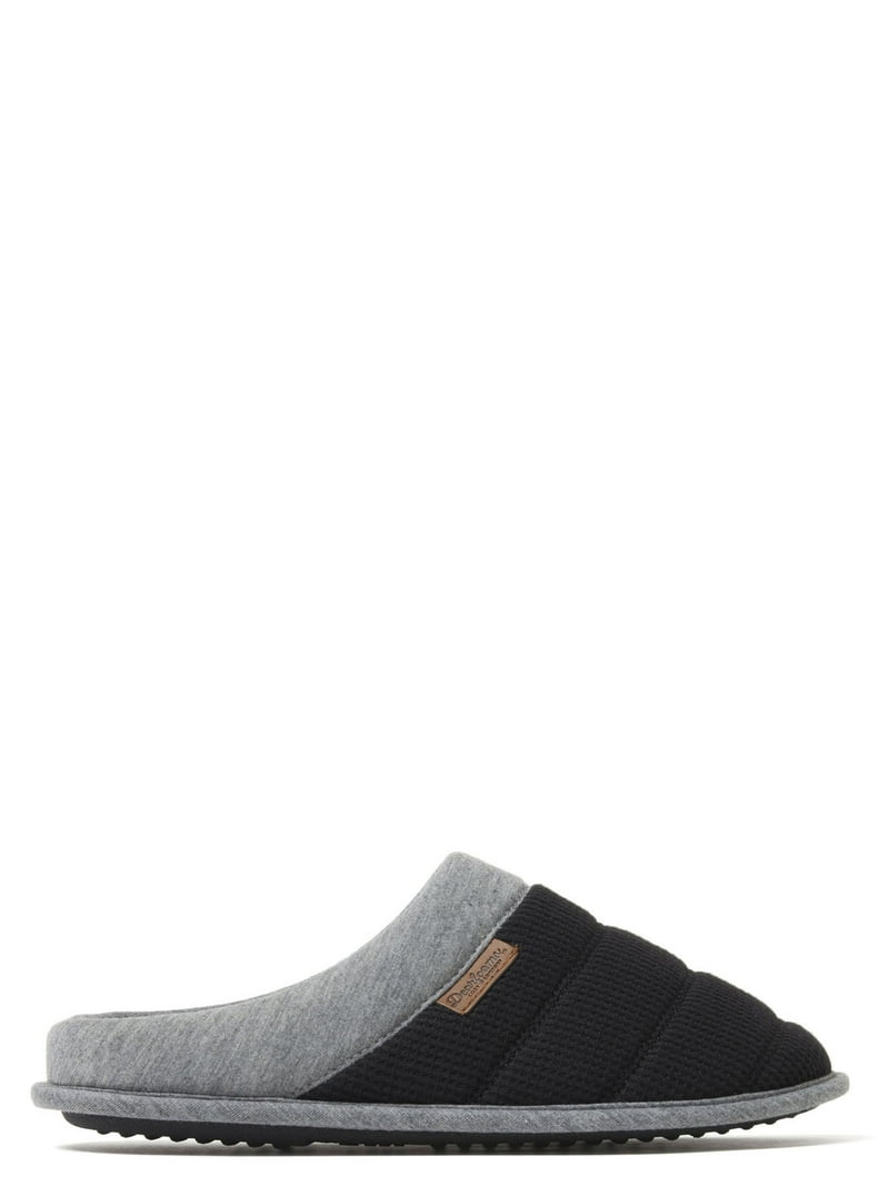 Dearfoams Black Grey Quilted Fleece Knit Sweater Clog Slipper Sie 11-12 XL Dearfoams Women main image 2