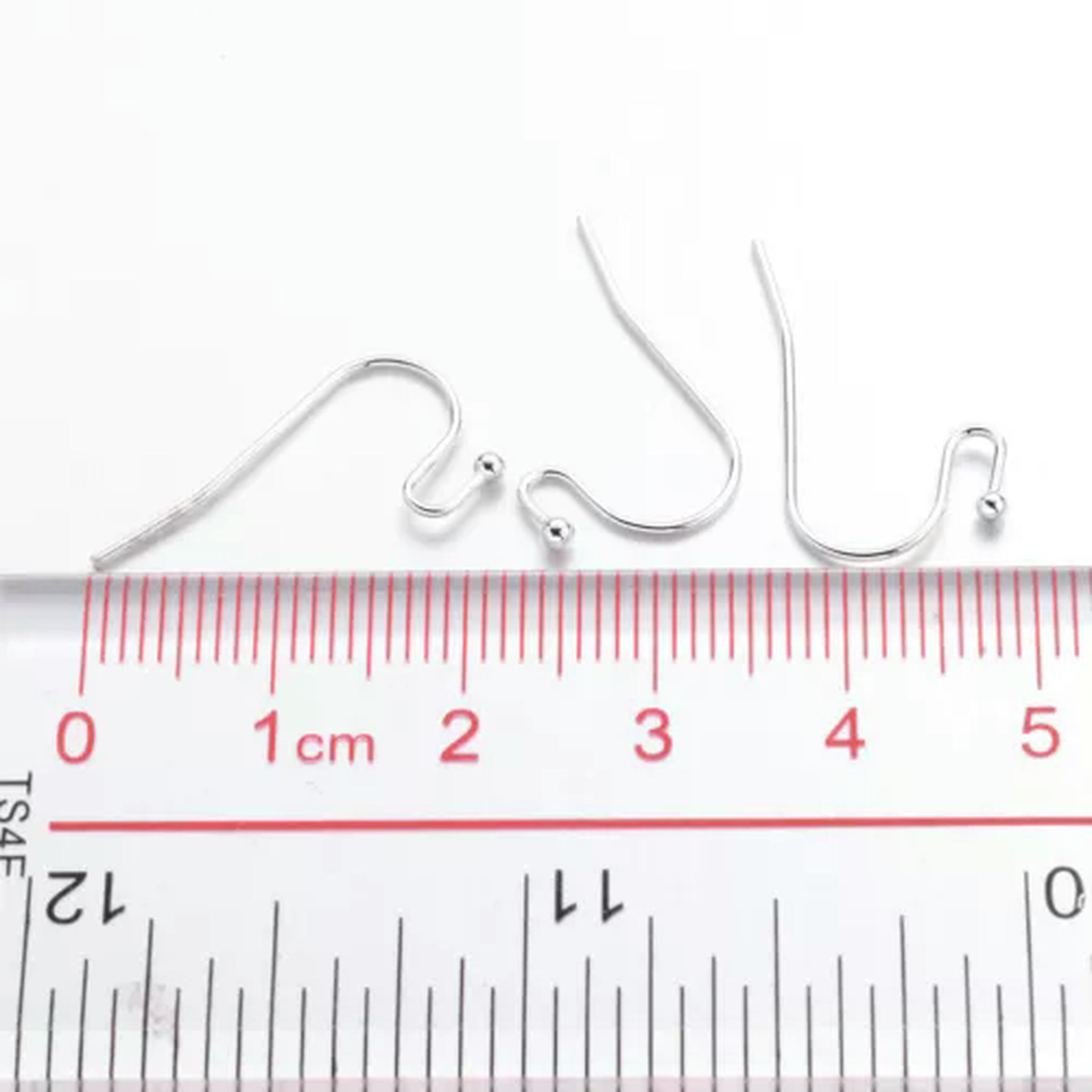 U8MO 2000PCS Brass Earring Hook Earwire For DIY Jewelry Earring Making 22x11x0.75mm-Silver