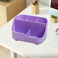 thumbnail image 6 of chaungfeng Small Multifunctional Organizer - 5 Compartments, Desk Home Office Accessory Tray, Plastic Storage Shelf Stationery Pen Stand, Bathroom Countertop Storage (6.3x4.5x3.3 in), 6 of 6