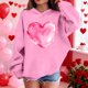 thumbnail image 3 of Sudadera con capucha y estampado de corazón de San Valentín, sudadera de manga larga para niños y niñas, chaqueta para niñas de talla mediana y grande., 3 of 7