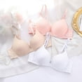 thumbnail image 5 of Xucatan 2 Pcs Bras for Women Floral Embroidered V Neck Seamless Wireless No Underwire Supportive Pushup Bralette Comfortable T Shirt Bra, 5 of 8