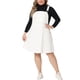 thumbnail image 1 of Vestido de mezclilla de talla grande Agnes Orinda para mujeres, monos con tirantes ajustables, faldas 1X blancas, 1 of 6