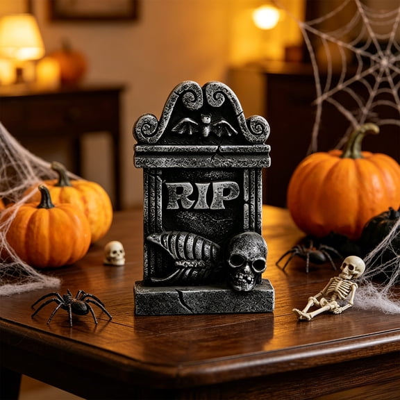 Bklubk Halloween Tombstone Resin Ornament Creating Scary Vibes During Halloween Season With Its Eerie Devise Ideal Decor And Gift For Halloween Party Or Home