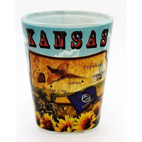 Kansas State Map Collage Shot Glass rtp