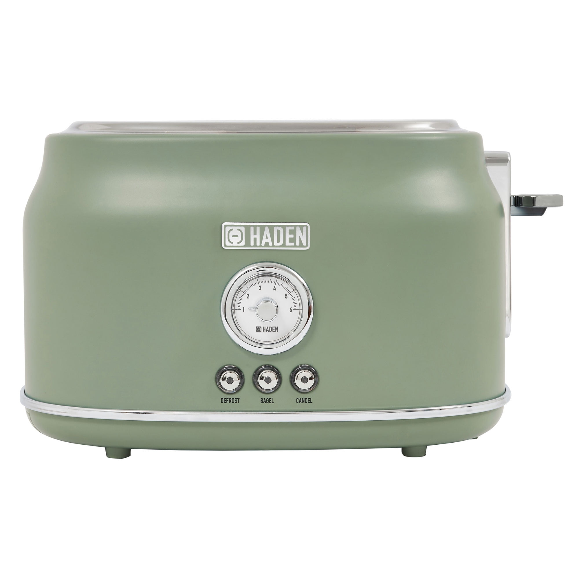 Open Box Haden Dorset 2 Slice Wide Slot Stainless Steel Toaster, Cedar Green/Chrome