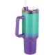 thumbnail image 1 of Travel Mug, up with Straw and Handle, Stainless Steel Coffee Mug with Lid Coffee Mug, Insulated Water Bottle for Hot Iced DrinkGradient Green Violet, 1 of 4