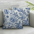 thumbnail image 3 of COMIO Chinoiserie Throw Pillow Covers Blue and White Porcelain Floral Decorative Pillow Cases Cushion Covers for Sofa Couch Car Bedroom Home Decor, 3 of 5