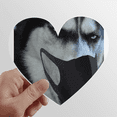 thumbnail image 1 of Apuesto y divertido perro siberiano hasky. Calcomanías cardíacas,calcomanías para equipaje, 1 of 3