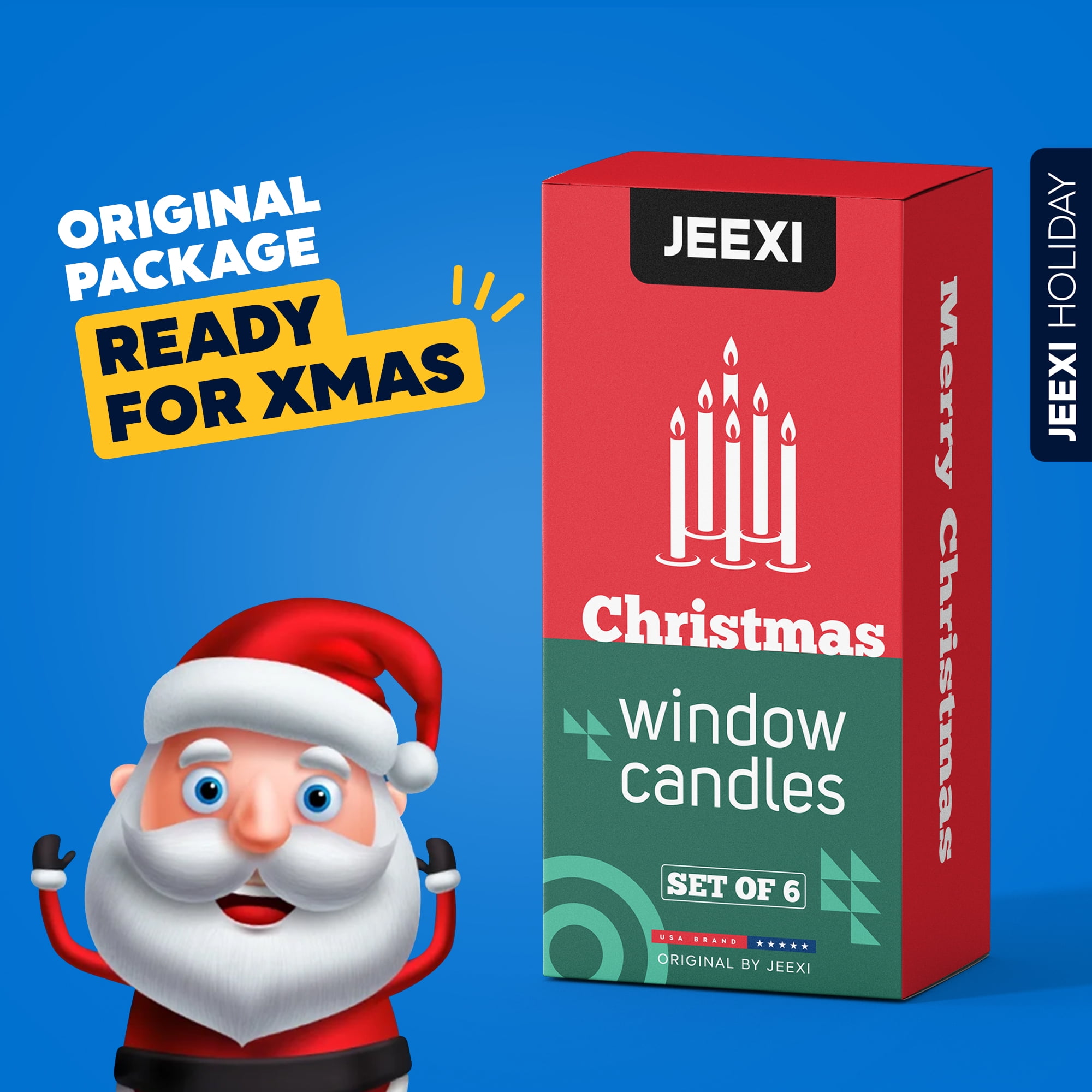 Christmas Window Candles - 6 Pack, Christmas LED Taper Candles with Timer & Stands, Flickering Flameless Candles with Remote Control, Battery Operated Candles, Indoor Xmas Holidays Decorations (Gold)