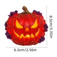 thumbnail image 3 of Halloween Decorations Indoor Outdoor, Lighted Resin Pumpkin Lamp Battery, Spooky Tabletop Ornament for Home Window, Mantel Shelf, Party Display, E E, 3 of 6