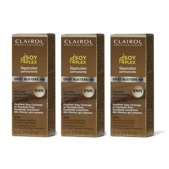 [3 PACK] Clairol Soy4Plex LiquiColor Permanent Hair Color [6NN Dark Rich Neutral Blonde] * BEAUTY TALK LA *