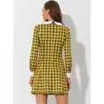 thumbnail image 4 of INSPIRE CHIC Robe à Carreaux à Manches Longues et Col Contrasté Peter Pan pour Femmes Jaune TG, 4 of 5