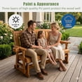 thumbnail image 5 of Fortune Candy Patio Glider, with Cup Holders, High Back and Deep Contoured Seat, Heavy Duty 800 lbs (Teak Tone, 3-Seater), 5 of 7