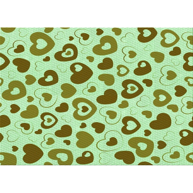 Ahgly Tapis Rectangulaire Lavable en Machine Intérieur Transitionnel Vert Pâle, 7 Pieds x 9 Pieds