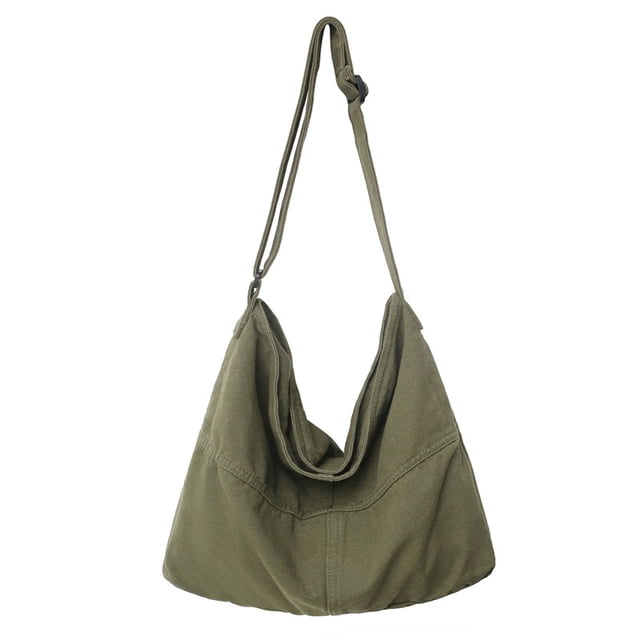 Bandolera de lona lavada para mujer de estilo japonés