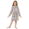 thumbnail image 6 of FORMRS Niños Bathrobe Unisex Hooded Robe Soft Plush Pajamas Sleepwear, Size 2-3T, Purple Floral Pattern, 6 of 7