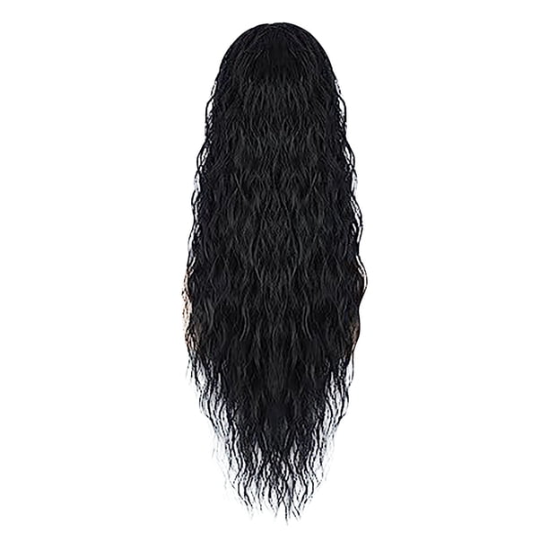 Pelucas con flequillo para mujer, peluca ondulada suelta con cordón, cola de caballo, cola de caballo, malla elástica, trenza natural y realista, hermosa cola de caballo con patrón de agua.