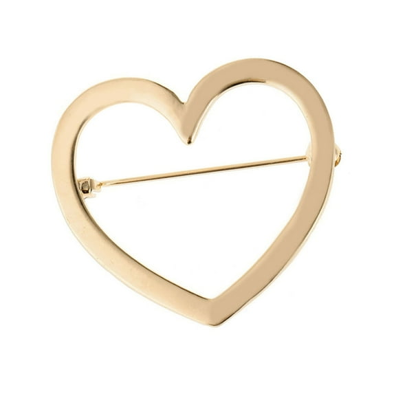 AOOOWER Simple Cardigan Safety Brooch Round/Heart Shaped Lapel Pin Smooth Alloy Badge Clothes Accessory for Social Occasions