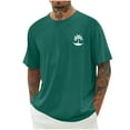 thumbnail image 3 of Elvqul Mens Summer T Shirts Athletic T-Shirts Short Sleeve Green Gym Pullover Lightweight Printed Shirts for Men Crew Neck, 3 of 4