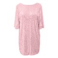 thumbnail image 5 of Women's Neck Dress for Women V Neck Shirt Dress Sparkly Half Sleeve Loose Party Club Cocktail Dress, 5 of 9
