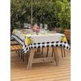 thumbnail image 4 of 60x84 Inch Outdoor Tablecloth with Umbrella Hole Zipper Rectangle Summer Lemon Rectangular Tablecloths Outside Waterproof Farmhouse Black Check Plaid Vintage Patio Table Cloth Cover for Picnic Party, 4 of 8