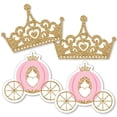 thumbnail image 2 of Big Dot of Happiness Little Princess Crown - Tiara & Carriage Decorations DIY Pink and Gold Baby Shower or Birthday Party Essentials - Set of 20, 2 of 5