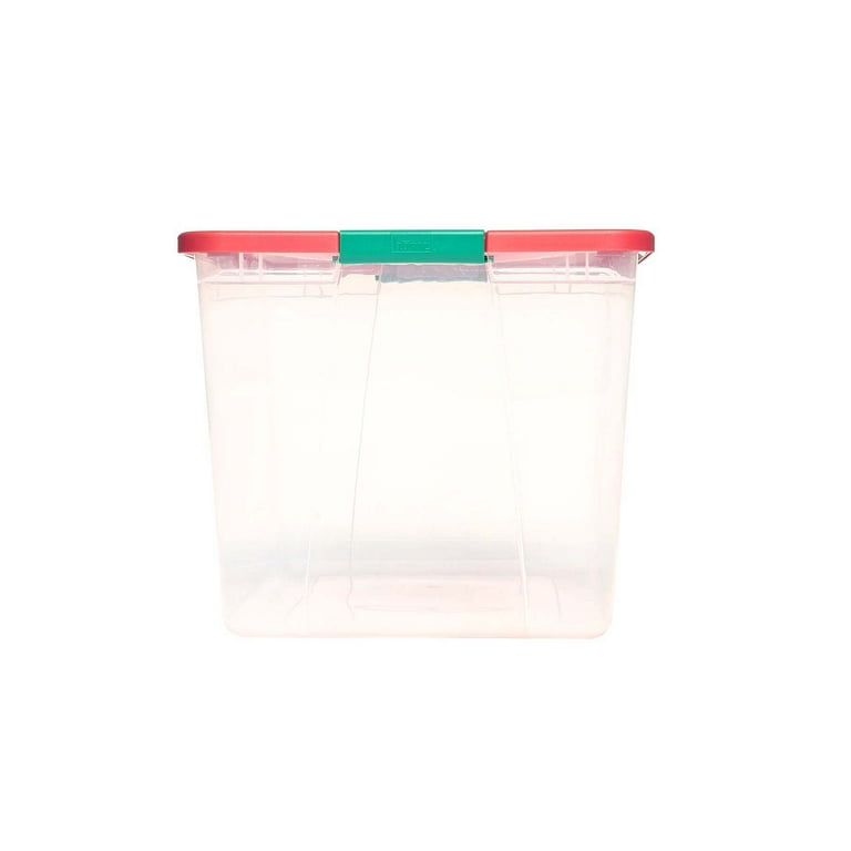 Homz 64 Qt Secure Latch Large Clear Stackable Storage Container w