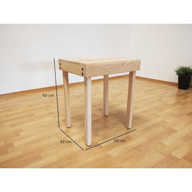 Mesa De Noche Auxiliar 50 X 42 X 60 cm Muebles GM Desarmable Madera De Pino Sin Pintar