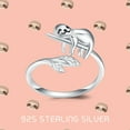 thumbnail image 3 of Coachuhhar Sloth Rings for Women 925 Sterling Silver Adjustable Rings Cute Animal Rings Open Rings Engagement Rings Sloth Jewelry Gift for Sloth Lover, 3 of 7