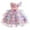 Pink, variant on Flower Girl Dress Cute Gradient Short Sleeve Crewneck Party Dress with Bowknot Dresses for Girls Size 3-11