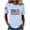 Light Blue, variant on LEKWK 4Th of July Shirts Women Short Sleeve Crewneck Patriotic Shirts Loose Fit Casual American Flag T-Shirt Fashion 250Th Anniversary USA Outfits