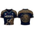 thumbnail image 3 of 2026 New Mexico Soccer Jersey Womens Mexico National Team Graphic Style, Mexican Jersey Soccer T-Shirt, V-Neck Short Sleeve Sport Tee for Travel and Everyday Wearing for Adult, 3 of 9