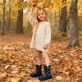 thumbnail image 4 of FUZHIQ Girls Dress Boots Ankle Boots for Girls Short Boots Girls Toddler Ankle Boots Low Heel Side Zipper Dress Booties,Black,3-4 Years, 4 of 8