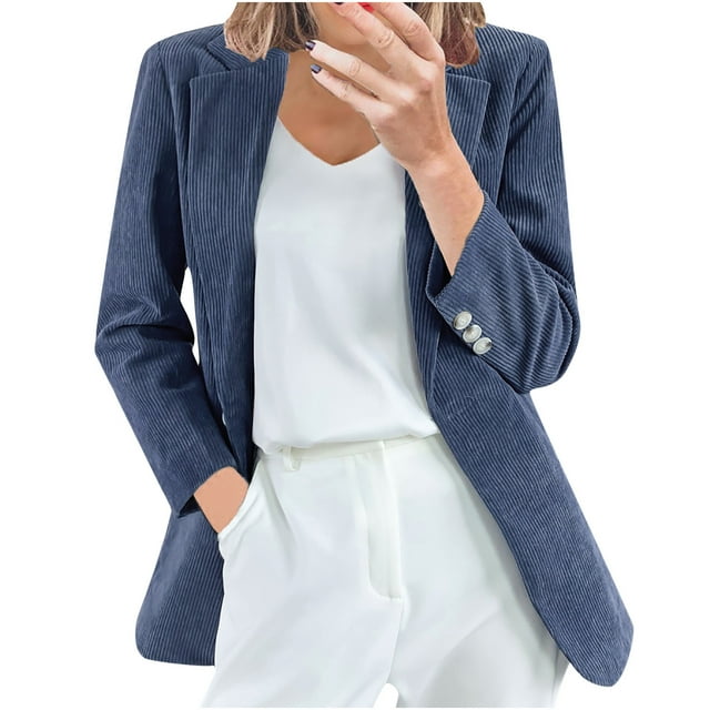 CEHVOM Cardigan d'Extérieur pour Femmes à Manches Longues, Veste Manteau à Boutons avec Col Rabattu