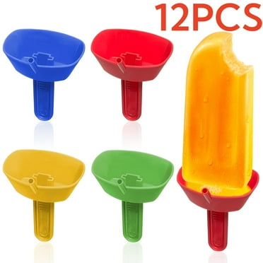 Popsicle Holder Drip-Free Reusable Popsicle Drip Collector with Straw Ice Pop Popsicle Holders 12 Pcs