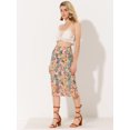 thumbnail image 2 of Allegra K Falda Midi De Gasa De Verano Con Estampado Floral Para Mujer Verde S, 2 of 5