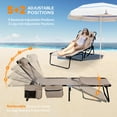 thumbnail image 5 of Ktaxon Outdoor Oversized Tanning Chair, Patio Beach Lounge Chair with Face Hole & Carrying Bag, Laying Out Chairs for Beach Sun Tanning, Khaki, 5 of 7