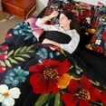 thumbnail image 4 of Homewish Chic Flowers 7-Piece Bedding Comforter Set For Boys Girls,Retro Vintage King Bedding Sets,Spring Garden Ultra Soft Bed Sheets,Luxury Bedroom Decor,Reversible, 4 of 8