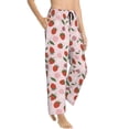 thumbnail image 2 of Naloa Floral Strawberr Print Women’s Ultra-Soft Comfy Pajama Lounge Pants with Pockets & Drawstring, 2 of 8