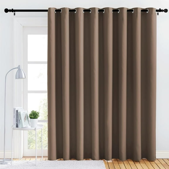 Patio Glass Door Panel - (120 inches Wide x 84 inches Long, Cappuccino, Sold as 1 Panel) Blackout Curtain for Bedroom/Living Room, Privacy Panel Drape for Dining and Guest Room