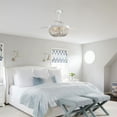 thumbnail image 3 of Boho Retractable Ceiling Fan with Light and Remote Control 3 Blades 42 inch, White, 3 of 13