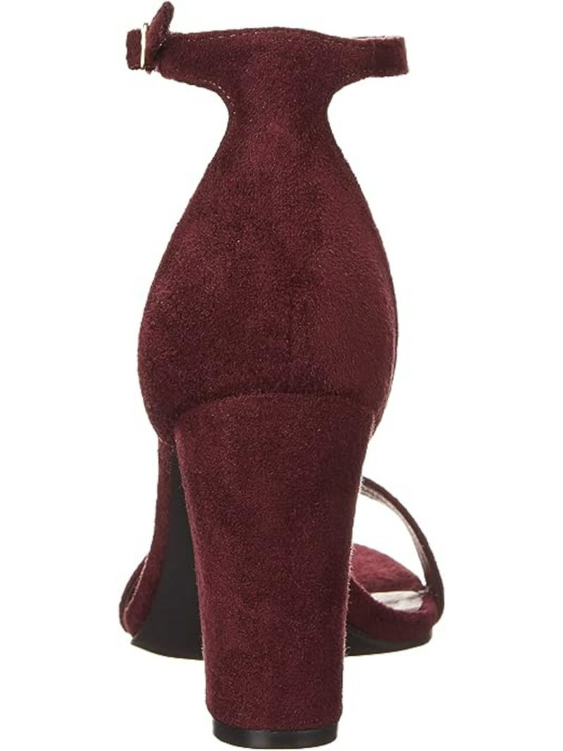 MADDEN GIRL Womens Burgundy Padded Adjustable Ankle Strap Bella Round Toe  Block Heel Buckle Dress Sandals Shoes 10 M - Walmart.com