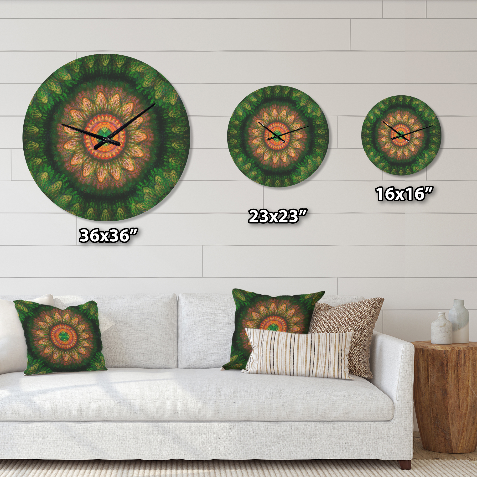 Designart 'The Fractal Pattern of The Gear System ' Modern Wood Wall Clock