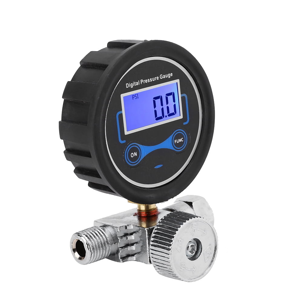 Black Compact Pneumatic Tire Pressure Gauge, Air Pressure Gauge, For