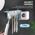 thumbnail image 5 of Sanitizeri Toothbrush Holder, Sanitizeri Toothbrush Cleaner, 2000mAh Rechargeable Cordless Wall Mounted Holders for Bathroom, 4 Slots & Timer Function, White, 5 of 8