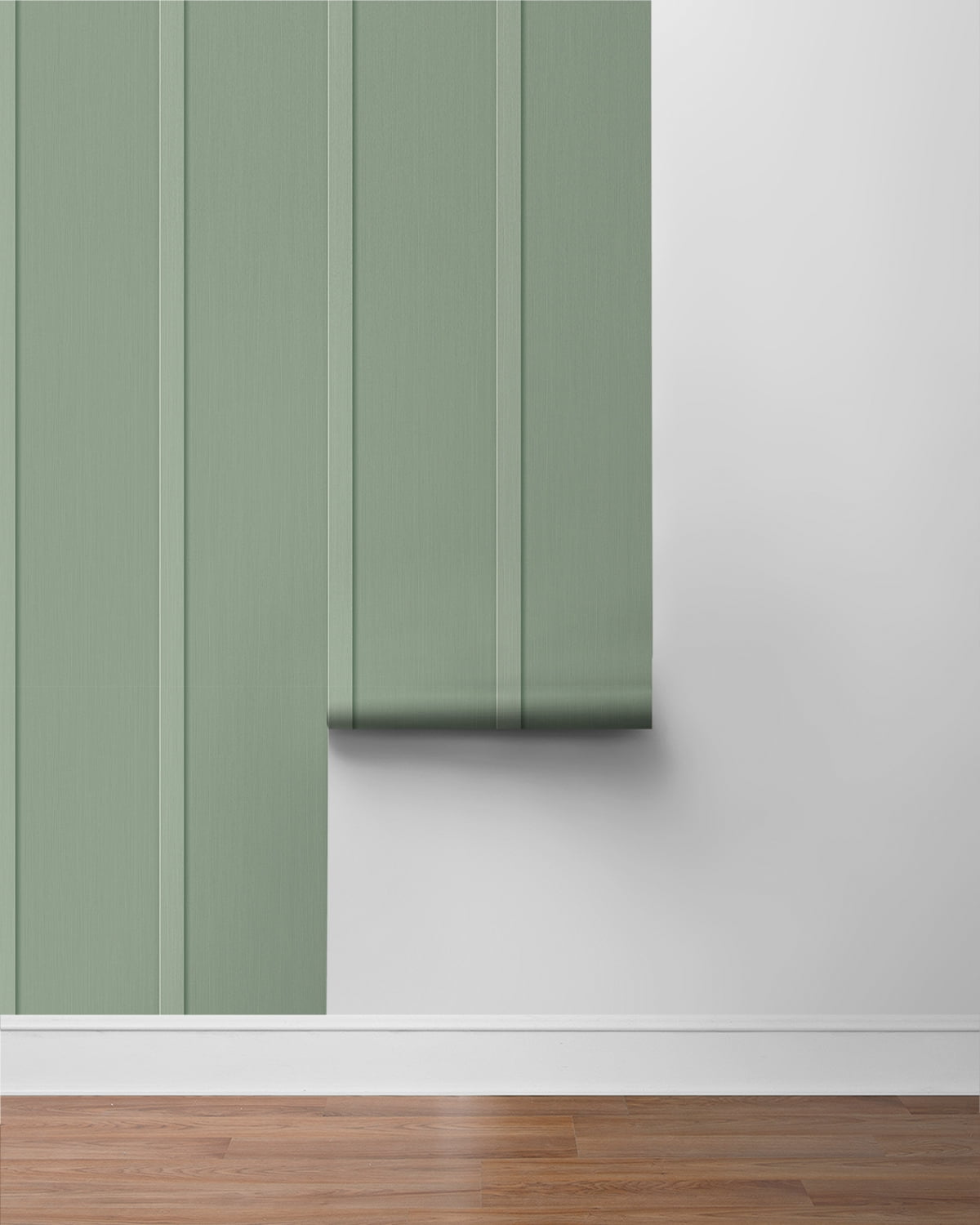 Seabrook Designs  Faux Board & Batten Prepasted Wallpaper 20.5 in. W x 33 ft. L - Sage Green