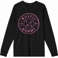 thumbnail image 4 of Muscle Mommy Weight Plate Adult Black Crew Neck Long Sleeve Tee-Medium, 4 of 6