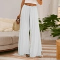 thumbnail image 2 of Bovemsi Casual Pants for Women Summer 2024 High Waist Wide Leg Floral Cotton Beach Trousers, 2 of 5